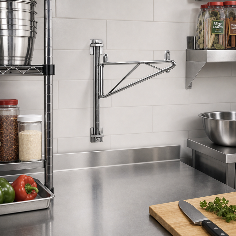 Product image #2 for Eagle Adjustable Post Wire Wall Mount Prepackaged End Unit for 18-Inch Shelves, Chrome Finish