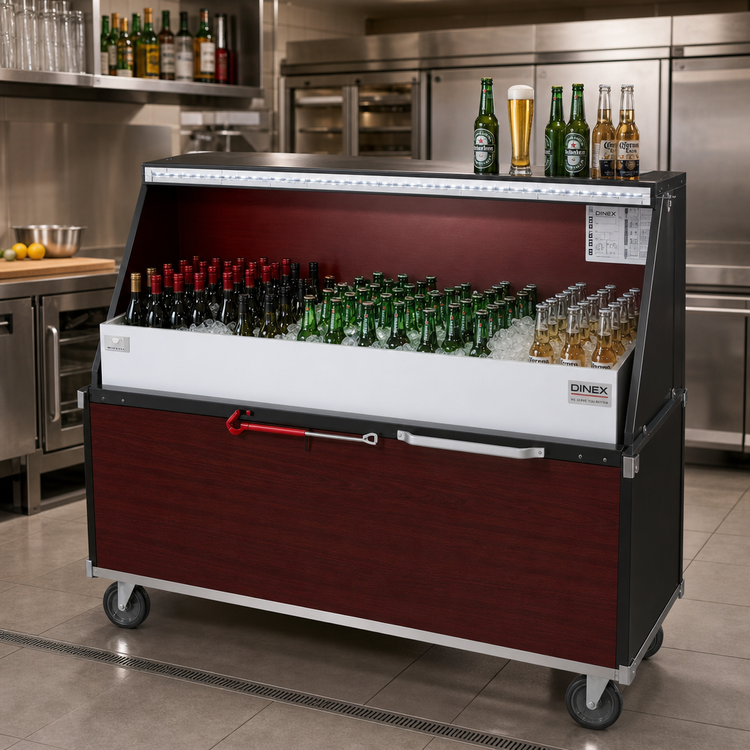 Product image #2 for Dinex DXPPB560IBWCC Portable Bar with Full-Length Ice Bin, Carmine Cherry