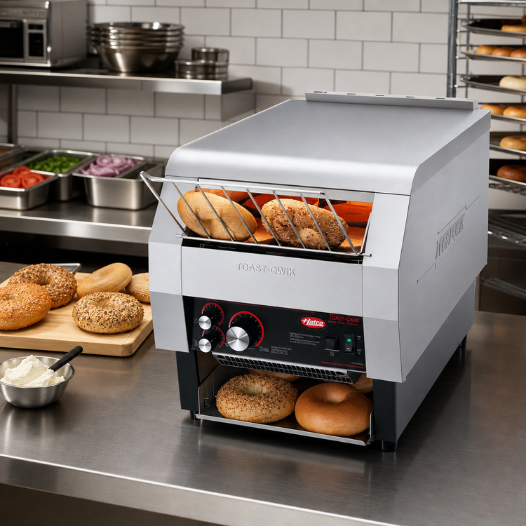 Product image #2 for Hatco Toast-Qwik Horizontal Conveyor Countertop Bagel and Bun Toaster, Single-Sided, 2-Inch Opening, 208V