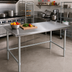 Thumbnail image #2 for John Boos Stallion 72-Inch x 36-Inch 16-Gauge Stainless Steel Flat Top Work Table with Safety Edge and Galvanized Base