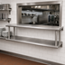 Thumbnail image #2 for BK Resources Double Tier Wall-Mounted Pass-Through Shelf, 108 x 24 Inches, 304 Stainless Steel