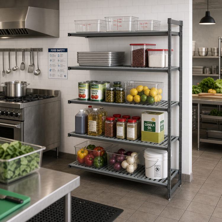 Product image #2 for Cambro Camshelving Basics Plus 5-Tier Add-On Polymer Shelving Unit, Brushed Graphite