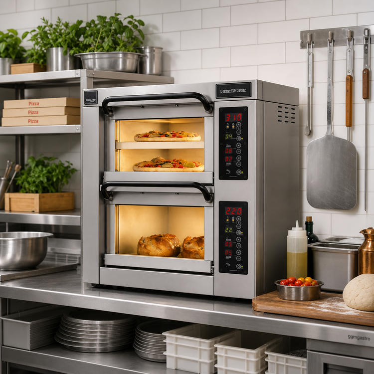 Product image #2 for PizzaMaster 552ED-3 Countertop Electric Pizza Oven with 2 Independent Chambers