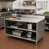 Thumbnail image #2 for BK Resources Stainless Steel Chef Table with Open Front Cabinet Base and 5-Inch Riser, 48 x 24 x 39-3/4 Inches