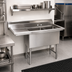 Thumbnail image #2 for Advance Tabco 2-Compartment Fabricated Sink with 18-Inch Left-Hand Drainboard, 20 x 30 x 14-Inch Bowls, 16-Gauge 304 Stainless Steel