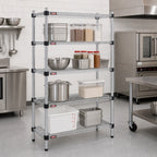 Thumbnail image #2 for Eagle Group EAGLEbrite F2QA2-74-2436Z Stationary 4-Tier Wire Shelving Starter Unit, 36"W x 24"D x 74"H, Zinc Finish