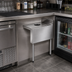 Thumbnail image #2 for CHOICE 15-Inch Stainless Steel Underbar Dry Waste Chute with Removable Top and Right-Side Legs