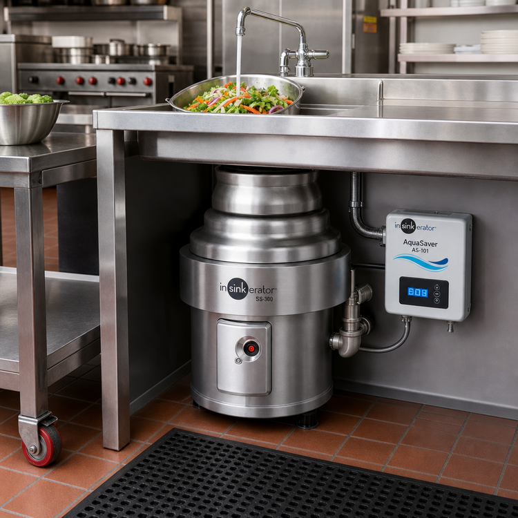 Product image #2 for InSinkErator SS-300 Large Capacity Commercial Food Waste Disposer Package with 12-Inch Bowl, 3 HP Motor and AquaSaver AS-101 Control Center