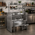 Thumbnail image #2 for Perlick Top Shelf PTS42R-LF 42-Inch Pass-Thru Underbar Ice Bin/Cocktail Station with Dual Sinks and Overshelves