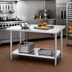 Thumbnail image #2 for Turbo Air 30 Inch x 30 Inch Corner Stainless Steel Work Table with Adjustable Undershelf