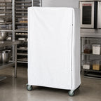 Thumbnail image #2 for Quantum CC243674WNZ 400 Denier White Nylon Wire Cart Cover with Zipper Flap, Fits 24 x 36 x 74 Inch Carts