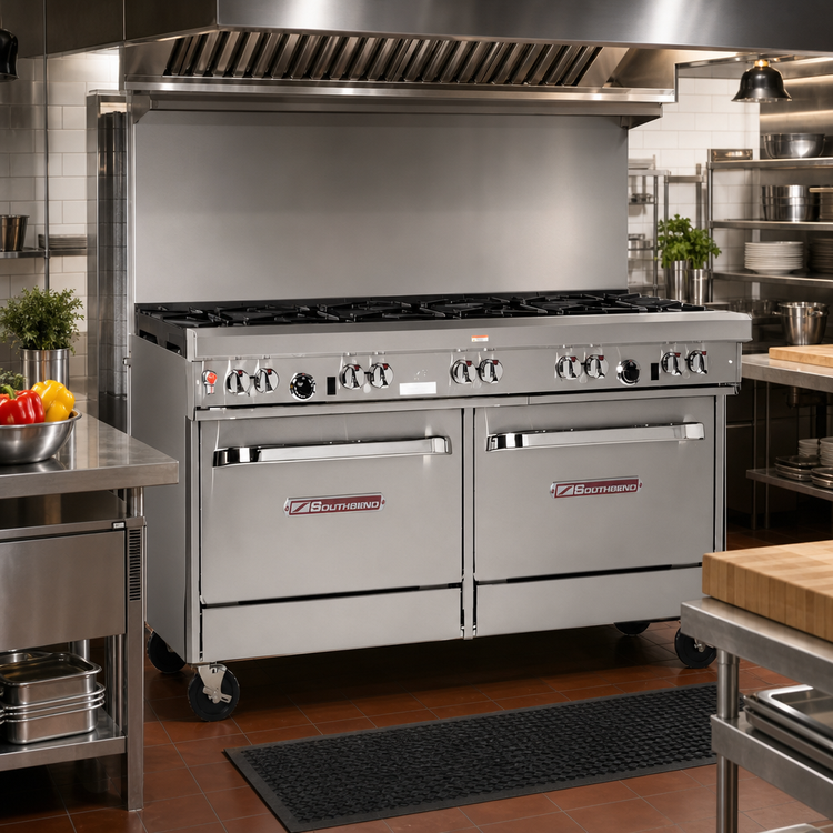 Product image #2 for Southbend Ultimate 60-Inch Gas Restaurant Range with 9 Burners, Standard Oven, and Convection Oven