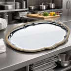 Thumbnail image #2 for Vollrath Odyssey™ 47265 Large Oval Chrome-Plated Serving Tray with Decorative Engraving, 18-1/8 x 13 Inches Case of 12