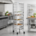Thumbnail image #2 for Panco Mobile Full-Height Open-Side Stainless Steel Utility Rack for 12 x 20 Pans, 18-Pan Capacity