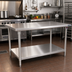 Thumbnail image #2 for John Boos Stallion 72 x 24-Inch Stainless Steel Flat Top Work Table with Adjustable Undershelf