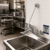 Thumbnail image #2 for T&S Brass B-0666-POL 8-Inch Wall-Mount Service Sink Faucet with Vacuum Breaker Nozzle and Integral Stops, Polished Chrome
