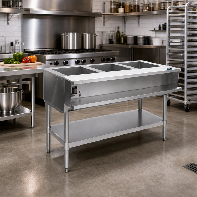 Product image #2 for Eagle Group 48-Inch Electric Water Bath Hot Food Table with 3 Open Wells