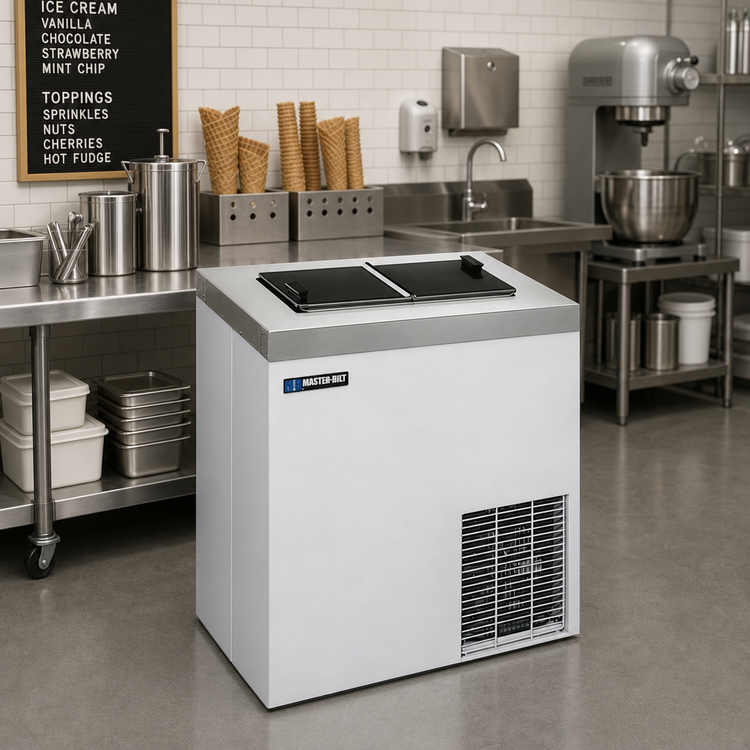 Product image #2 for Master-Bilt DC-2S Conventional Ice Cream Dipping Cabinet, Chest Style, 3 Display / 1 Storage 3-Gallon Can Capacity, 115V