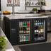 Thumbnail image #2 for True 60-Inch Two-Section Refrigerated Back Bar Cooler with Glass Doors and Stainless Steel Top