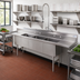 Thumbnail image #2 for Advance Tabco 4-Compartment Fabricated Stainless Steel Sink with Left and Right Drainboards, 24-Inch Bowls, 144-Inch Overall Length