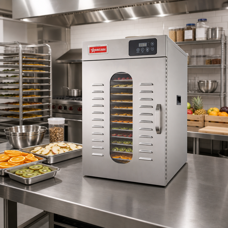 Product image #3 for Omcan 16-Tray Single Zone Stainless Steel Commercial Food Dehydrator with Digital Touchscreen Control