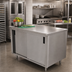 Thumbnail image #2 for Advance Tabco Enclosed Work Table with Cabinet Base, Sliding Doors, and 14 Gauge 304 Stainless Steel Top, 60