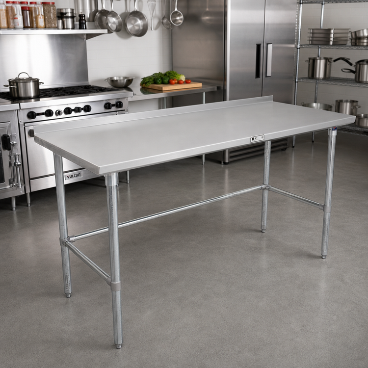 Product image #2 for John Boos Stallion 108-Inch x 24-Inch Stainless Steel Top Work Table with 1-1/2-Inch Rear Up-Turn and Galvanized Base