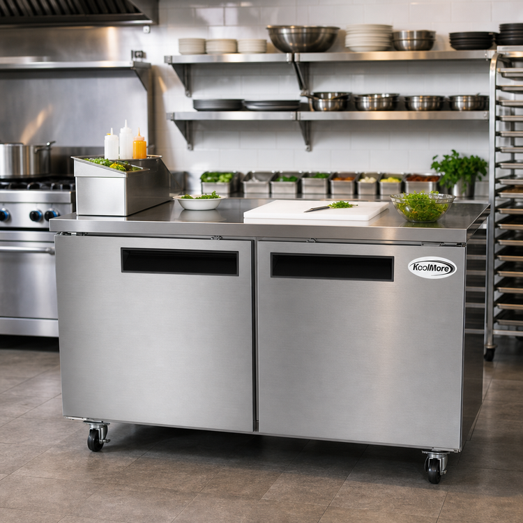 Product image #2 for Koolmore 48-Inch Two-Door Undercounter Freezer, Stainless Steel