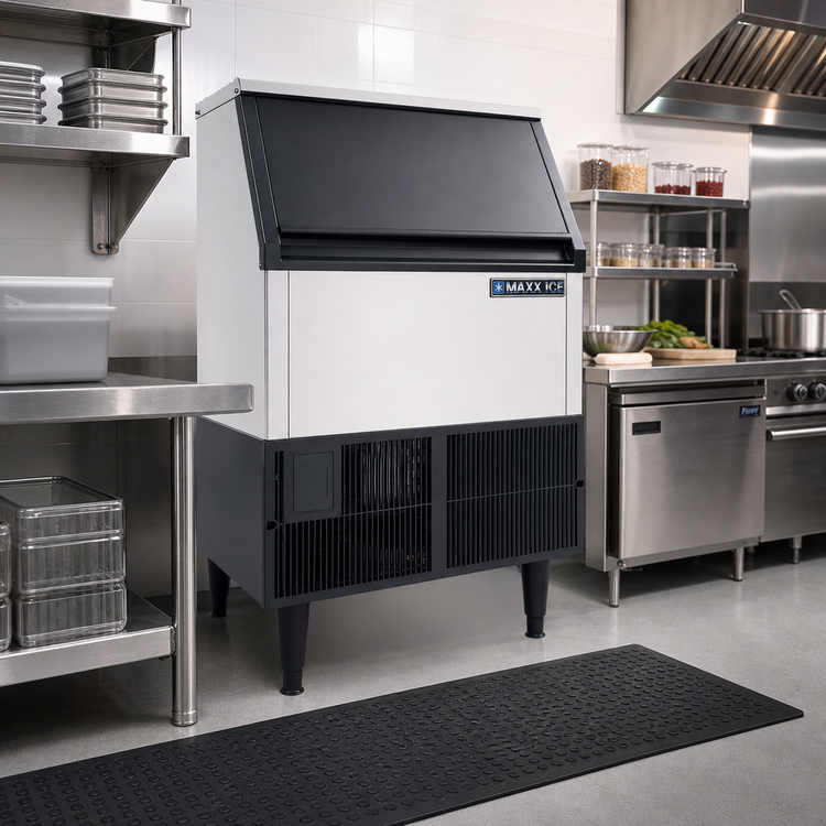 Product image #2 for Maxx Ice Air-Cooled Self-Contained Ice Maker With Bin, Full Dice Cube, 260 lb/day, 75 lb Storage, Stainless Steel