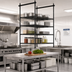 Thumbnail image #2 for Quantum 18-Inch Overhead Track Shelving Intermediate Kit, Black Epoxy Antimicrobial Finish