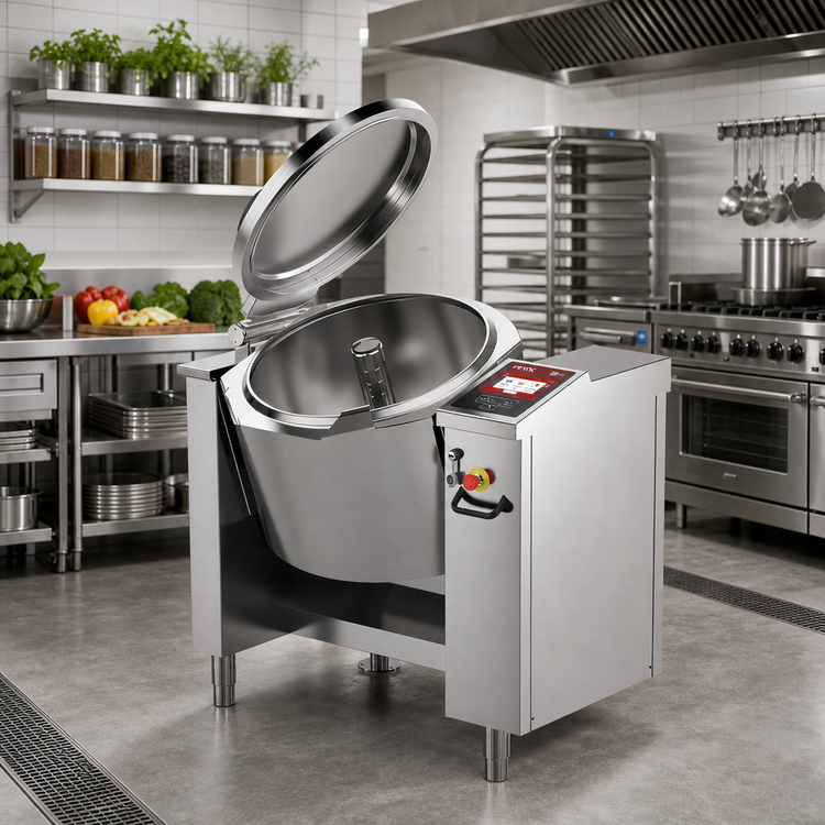 Product image #2 for Cucimix UCBTE018CV1 Electric Tilting Skillet Braising Pan with Automatic Mixer, 18 Gallon