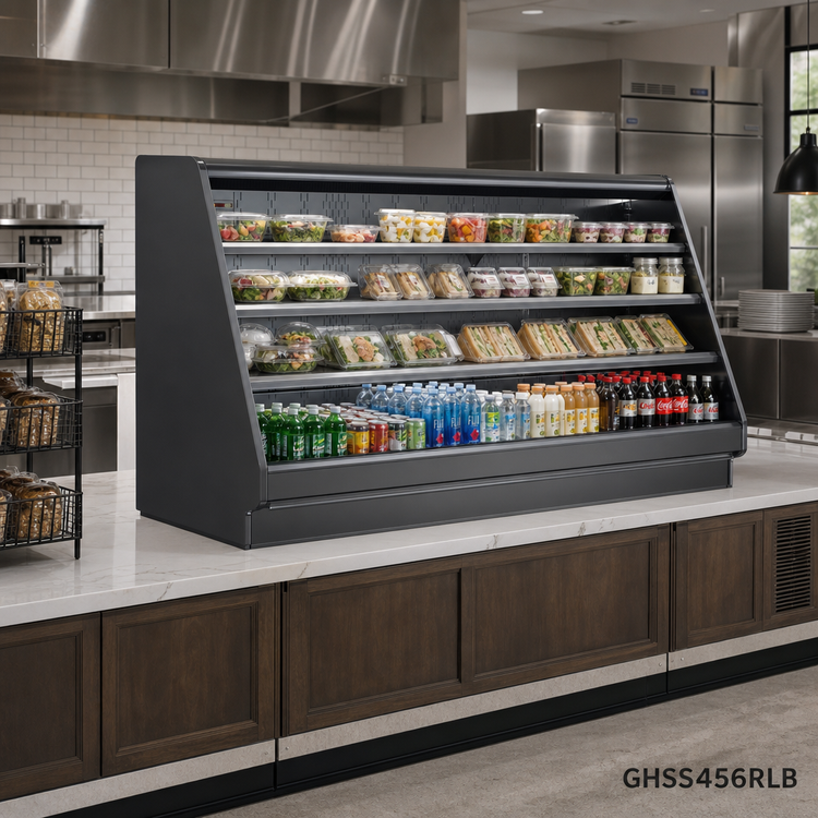 Product image #2 for Fusion® Countertop Refrigerated Self-Service Display Case, Flat Profile, Remote DX, 148-1/2" W