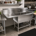 Thumbnail image #2 for John Boos Pro-Bowl 2-Compartment Stainless Steel Sink with 24-Inch Left Drainboard, 60-3/16