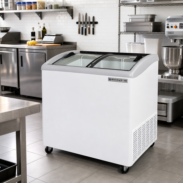 Product image #2 for Beverage-Air NC34HC-1-W 33 7/8-Inch Slant Top Novelty Case Freezer with Glass Lids