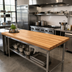 Thumbnail image #2 for Appalachian Red Oak Blended-Rail Edge-Grain Island Countertop, 72 x 27 x 1-1/2 Inch, Varnique Finish