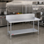 Thumbnail image #2 for Duke Manufacturing 314-36108-10R 108 x 36-Inch Stainless Steel Work Table with 10-Inch Riser, Marine Edge & Galvanized Undershelf