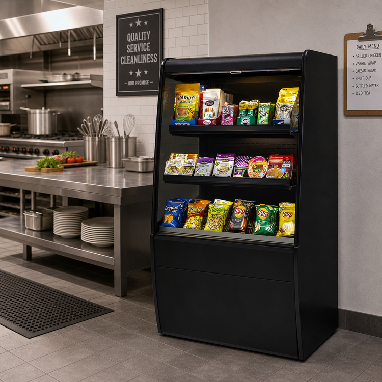 Product image #2 for Federal Industries Vision Series 36-Inch Non-Refrigerated Self-Serve High Profile Merchandiser with Curved Ends