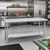 Thumbnail image #2 for Duke 60-Inch x 36-Inch Stainless Steel Work Table with Undershelf, Flat Top, 36-Inch High