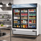 Thumbnail image #2 for Everest Refrigeration EMGR69 Three-Section 69 cu. ft. Sliding Glass Door Merchandiser Refrigerator, White, Bottom-Mounted Refrigeration