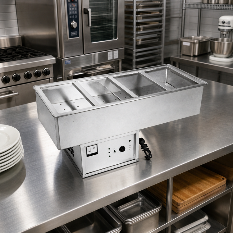 Product image #2 for Atlas Metal WCM-HP-5 Hot/Cold Convertible Drop-In Food Well, 5-Pan