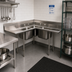 Thumbnail image #2 for Advance Tabco 3-Compartment Corner Sink with Three 24 x 24 x 12 Inch Bowls, Dual Drainboards, and 8 Inch Backsplash
