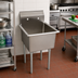 Thumbnail image #2 for BK Resources 1-Compartment Stainless Steel Utility Sink with 24 x 24 x 14-Inch Bowl, 9-Inch Backsplash, and Galvanized Legs
