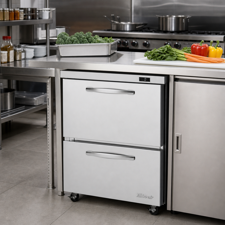 Product image #2 for Turbo Air PRO Series 1-Section 28-Inch Undercounter Drawer Freezer, 6.8 Cu. Ft., Stainless Steel, 115V
