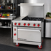 Thumbnail image #2 for American Range Green Flame 36-Inch Gas Range with 12-Inch Left Griddle, 4 Open Burners, and Storage Base