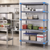 Thumbnail image #2 for Quantum Millenia Gray 4-Shelf Polymer Shelving Unit with Dunnage Stand, 72 x 21 x 74 Inches