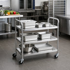 Thumbnail image #2 for Vollrath 97105 3-Shelf Stainless Steel Utility Bus Cart, 400 lb Capacity, Chrome Plated, 24 x 16 in Shelves