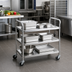 Thumbnail image #2 for Vollrath 97105 3-Shelf Stainless Steel Utility Bus Cart, 400 lb Capacity