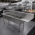 Thumbnail image #2 for Pro-Bowl 4-Compartment 14-Gauge Stainless Steel Sink with Right Drainboard, 18