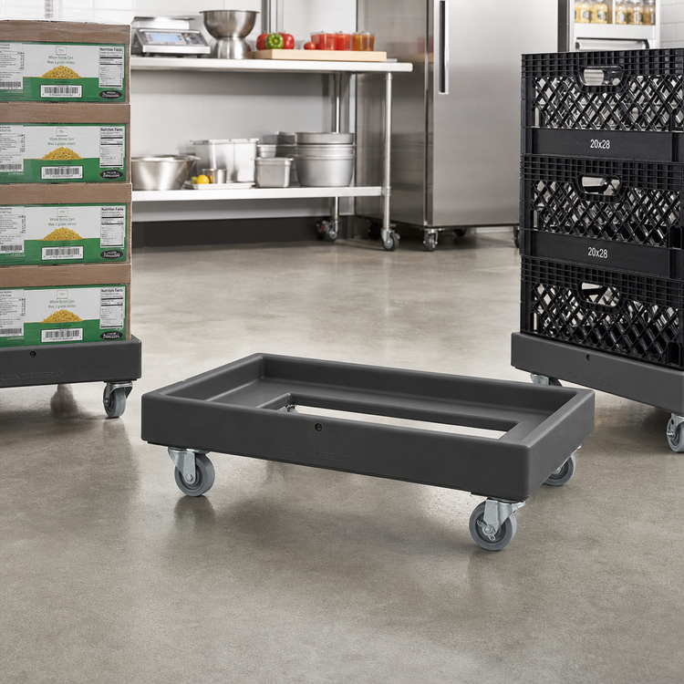 Product image #3 for Cambro Camdolly Open-Frame Dolly for #10 Can Cases and 20 x 28 Inch Milk Crates
