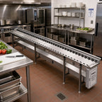 Thumbnail image #2 for Dinex DXIESSW12 12-Foot Stainless Steel Non-Powered Skate Wheel Tray Make-Up Conveyor
